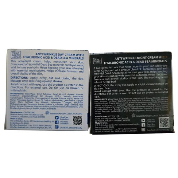 Dead Sea Collection Anti-Wrinkle Day & Night Cream Set With Hyaluronic Acid & De - Picture 3 of 3